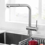 Robinet de cuisine - sofetiy max - inox bross� - douchette extractible 40cm - rotatif 360� - 2 fonctions ...