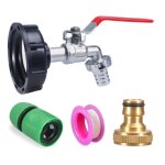 Robinet cuve 1000l1 / 2 raccord cuve 1000 litresadaptateur rservoir deau ibc 1 / 2 double pluie robinet ...