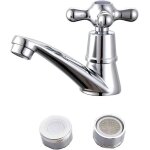 Robinet deau froide simple - chrom� - abs - monotrou - fixe - pour lavabo et vasque