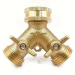 Robinet double machine a laver 3 / 4 2 voies raccord en y pour tuyau darrosage avec ind�pendant vannes ...