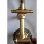 Robinet de douche - largeight - 3 voies - laiton - 9 cm - couleurs multiples