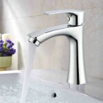 Robinet eau froide pour lave - mains robinet salle de bain en inox chrom robinet simple de lavabo design ...