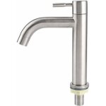 Robinet eau froide simple acier inox bross� - �vier salle bain cuisine