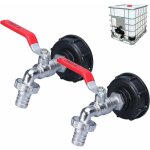 Robinet laiton pour cuve 1000l 2 adaptateurs ibc �tanches syst�me r�cup�ration eau pluie