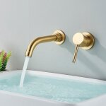 Robinet lavabo dor bross rotatif  360 mural mitigeur lavabo encastr robinet salle bain montage mural ...
