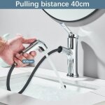 Robinet de lavabo en laiton avec douchette extractible mitigeur salle de bains avec 2 modes dcoulement ...