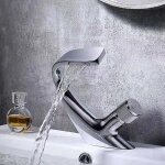 Robinet de lavabo mitigeur - maysen - mono cascade - laiton chrom� - �conomie deau - design moderne