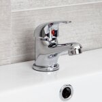 Robinets de lavabo de salle de bain avec bonde � fente robinets de lavabo monocommande chrom�s � levier ...