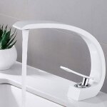 Robinet de lavabo pour salle de bain - chrom - moderne - pour salle de bain - blanc