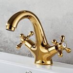 Robinet mitigeur  deux poignes pour vier de cuisine / salle de bain robinet mitigeur dvier rtro ...