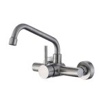 Robinet mural pour evier cuisine mitigeur cuisine en acier inoxydable 304 robinet cuisine avec bec rotatif ...