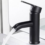 Robinet noir mat cuivre mitigeur lavabo salle de bain robinet eau chaud froid mate bassin robinetterie ...