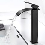 Robinet salle de bain cascade moderne robinet lavabo noir mitigeur lavabo avec bec hauteur 237 mmg 3 ...