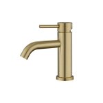 Robinet salle de bain dor� � poign�e unique mitigeur eau chaude / froide en acier inox style classique ...