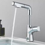 Robinet salle de bain avec douchette extractible robinet pour vasque levier unique chaude et froide r�glable ...