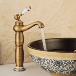 Robinet salle bain haut mitigeur de lavabo robinet de lavabo rétro pour salle de bain laiton antique Robinet salle bain haut mitigeur de lavabo robinet de lavabo rétro pour salle de bain laiton antique