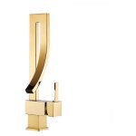 Robinet de salle de bain - jormftte - mitigeur lavabo - laiton dor� - pivotant 360 - eau chaude et froide ...