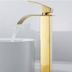 Robinet salle de bain lavabo haut cascade bec pour vasquemitigeur eau froide et chau moderne carré chromé ... Robinet salle de bain lavabo haut cascade bec pour vasquemitigeur eau froide et chau moderne carré chromé ...
