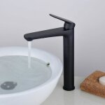 Robinet de salle de bain robinet de lavabo haut noir robinet mitigeur en acier inoxydable avec cartouche ... Robinet de salle de bain robinet de lavabo haut noir robinet mitigeur en acier inoxydable avec cartouche ...