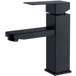 Robinet salle bain noir acier inoxidable avec poigne carre mitigeur lavabo eau froide chaude disponible ...