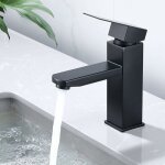 Robinet salle bain noir mitigeur lavabo carr robinet lave main eau chaude et froide mitigeur salle de ...