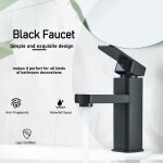 Robinet salle de bain noir mitigeur lavabo monocommandemoderne robinet lavabo robinetterie eau chaude ...