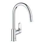 Robinetterie de cuisine - grohe - bauflow - mitigeur dvier - chrome - col de cygne
