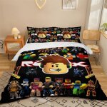 Roblox parure de lit pour enfant 140x 200 cm - parure de lit 3 pices comprenant avec et 2 taies doreiller ...