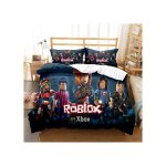 Roblox parure de lit pour enfant 200x 200 cm - parure de lit 3 pices comprenant avec et 2 taies doreiller ...