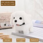 Robot animal en peluche - jouet interactif - chien qui marche aboie et roule - blanc