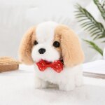Robot animal en peluche - jouet interactif - chien saint - bernard avec n?ud papillon ? marche aboie ...