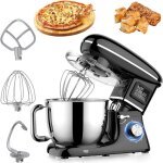 Robot de cuisine 1500 w avec affichage lcd 6 vitesses de m�lange m�langeur de p�te multifonction mixeur ...