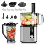 Robot multifonction 9 en 1 750w robot de cuisine 5 vitesses + pulse - bol 2 l - blender 1. 8 l