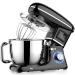 Robot ptissier multifonction 62l avec cran led ? ptrin 1500w silencieux 6 vitesses + pulse bol inox ...