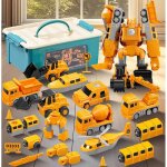 Blocs de construction magn�tiques 35pcs ensemble de jouets de v�hicules de chantier robot transformable ...