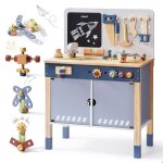 Robud tabli en bois - bleu brumeux