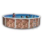Rocalle piscine hors sol en acier circulaire / ronde 350 x 120 (kit complet piscine filtre skimmer et ...