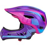 Rockbros casque enfant bmx intgral vtt mentonnire amovible taille s (48 - 53cm) certifi ce violet