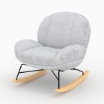Rocking chair en tissu bouclette gris chin� - lenny - rendez - vous d�co