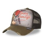 Rockn free life casquette trucker hold homme - trucker - filet rigide - vert gris noir rouge - visi�re ...