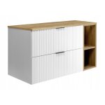 Rodan meuble sous lavabo 100 cm - avec plan de travail et tagre - flow faade rainure - dor - 80 ...