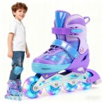 Roller en ligne reglable patins � roulettes en ligne lumineuse roller 4 tailles r�glables fille / femme ...