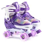 Roller en ligne patins en ligne roller enfants roller lumineuse 4 tailles rglables(31 - 34) violet clair ...