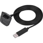Rom pour microsoft pour manette sans fil xbox 360 chargeur usb cble de charge rapide (noir)