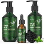 Romarin et aprs - shampooing coffret romarin huile de pousse des cheveux avec biotine et menthe et revitalisa ...