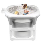 Rond baignoire de b�b� pliable jusqu� 15kg bassin de douche portable avec boite de rangment et pieds ...