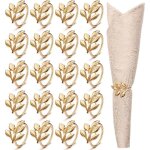 Rond de serviette 4. 3x4. 3cm ronds de serviette des feuilles serviettenschnallen avec 5 feuilles (20 ...