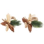 Ronds de serviette - gigicial - pomme de pin - multicolore - lot de 2 - dimensions 75x95 cm