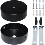 Rosace de plafond 80 x 20 mm noir cache - fil pour lustre avec accessoire dinstallation pour suspension ...