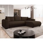 Rosalie - canap dangle rversible 4 places convertible avec coffre en velours ctel - marron